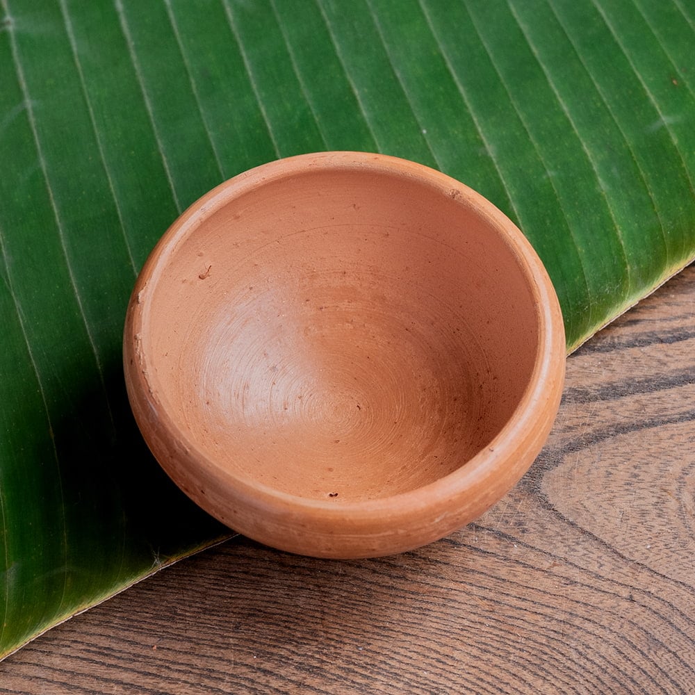 【3個セット】パリップボウル スリランカ伝統の素焼き食器 テラコッタ製  直径10.5cm程度1枚目の説明写真です