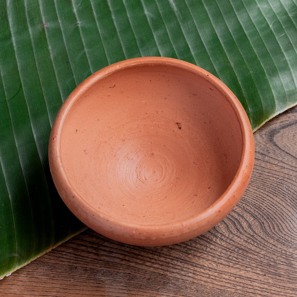 【3個セット】サラダボウル スリランカ伝統の素焼き食器 テラコッタ製 直径15.5cm程度1枚目の説明写真です
