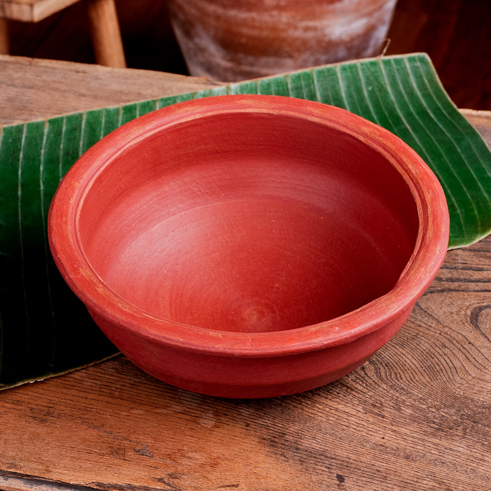【3個セット】ワラン - スリランカ伝統の素焼き鍋 walang テラコッタ製 直径25cm程度1枚目の説明写真です