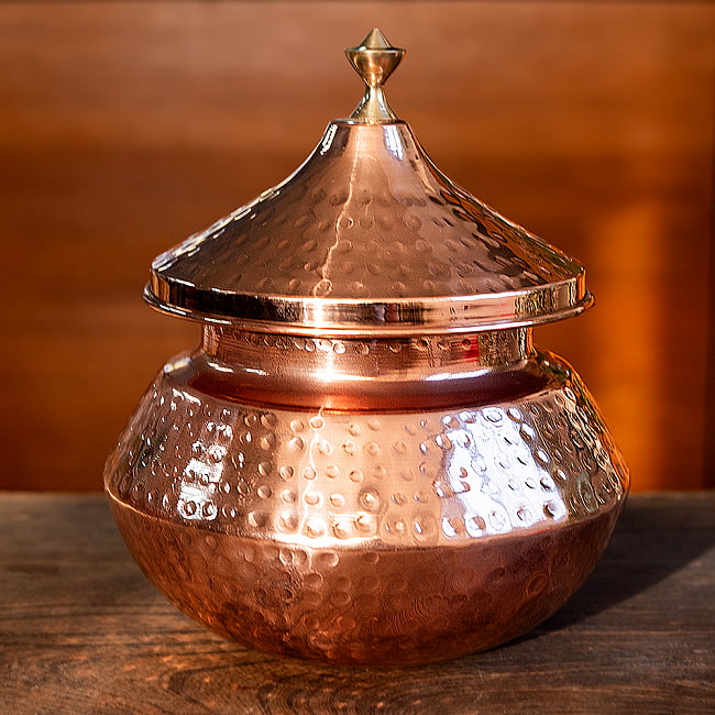 【蓋付き】ハンディカダイ - インドの鍋【直径約19cm】 10 - こちらは【デザイン：No.2】です