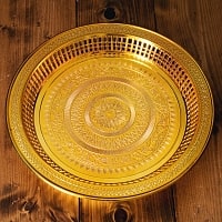 タイのお供え入れ 飾り皿 ゴールドとシルバー〔約31.5cm〕の商品写真