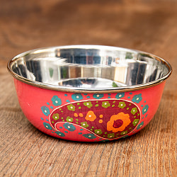 手描きカシミールペイントのカトリ・カレー小皿[直径：10cm x 高さ：4cm ] - ピンクペイズリーの商品写真