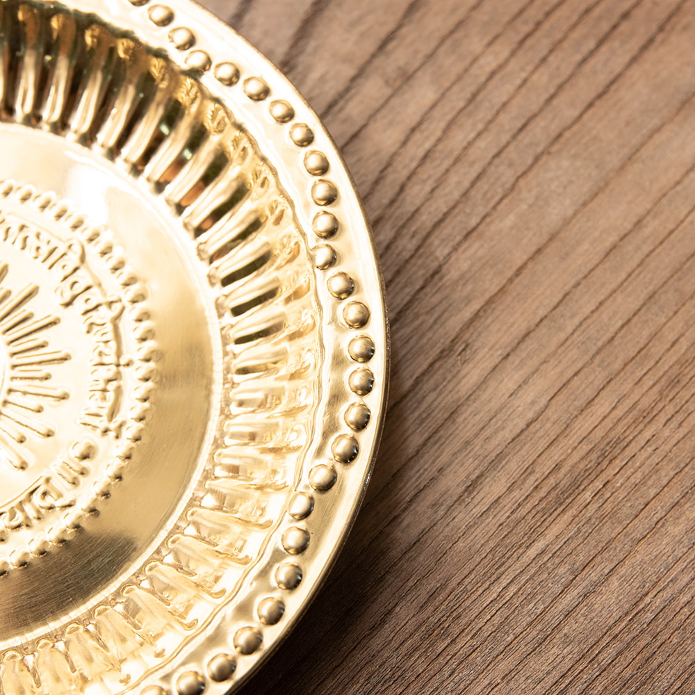 カトリ プレート 礼拝 祭壇 (祭壇用)オーンの礼拝皿 (直径：約14cm) 小皿 インド カレー皿 ターリー チャイ その他巡礼、遍路用品 