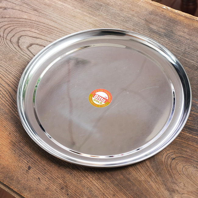 カレー大皿 [約28.5cm]-重ね収納ができるタイプ　ターリー 2 - 縁近くの溝がおしゃれです
