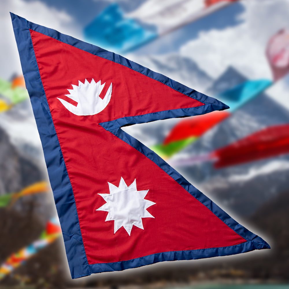 レストランなどに！ネパールの国旗（87cm x 55cm） の通販