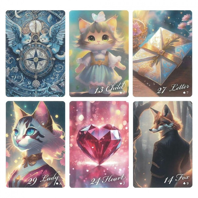 ユートピアキャッツルノルマン-Utopia Cats Lenormand 2 - 素敵なカードです、あなたはなにを問いますか？