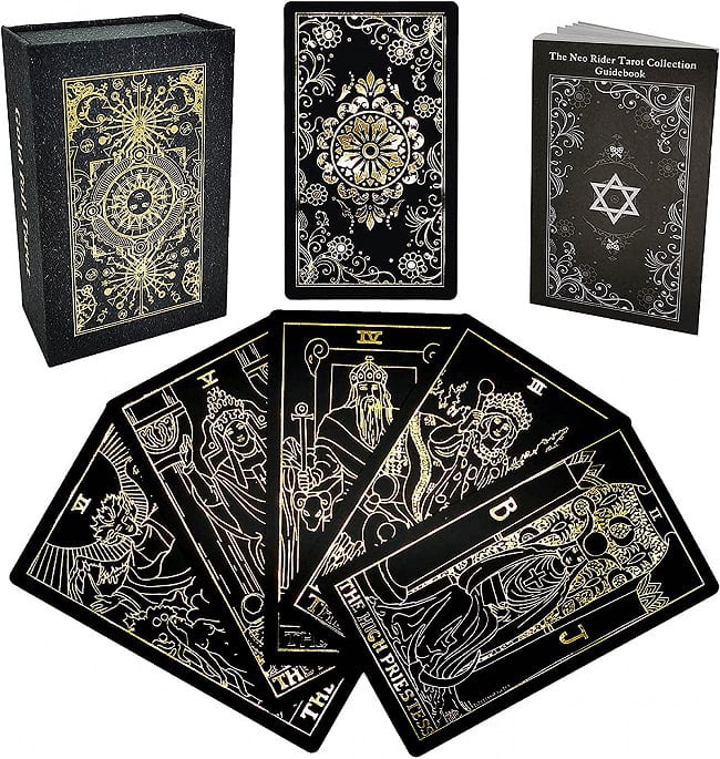 ユニバーサルウェイトタロット　ブラック金字版　箱ブラック - Universal Weight Tarot Black Gold Edition Box Blackの写真オラクルカード,占い,カード占い,タロット