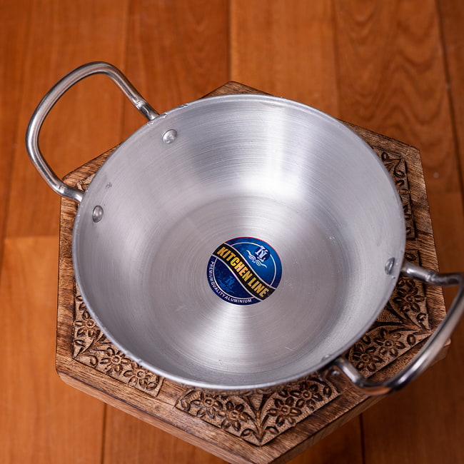 インド鍋 アルミニウム 調理用カダイ【直径：約20.5cm】 3 - 上からの写真です