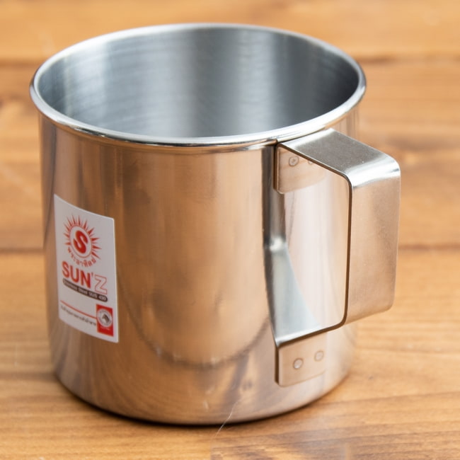 タイのシンプステンレスカップ【約7.5cm×7cm】 5 - 凹凸が少ないシンプルなデザインなので汚れが入り込みにくいです