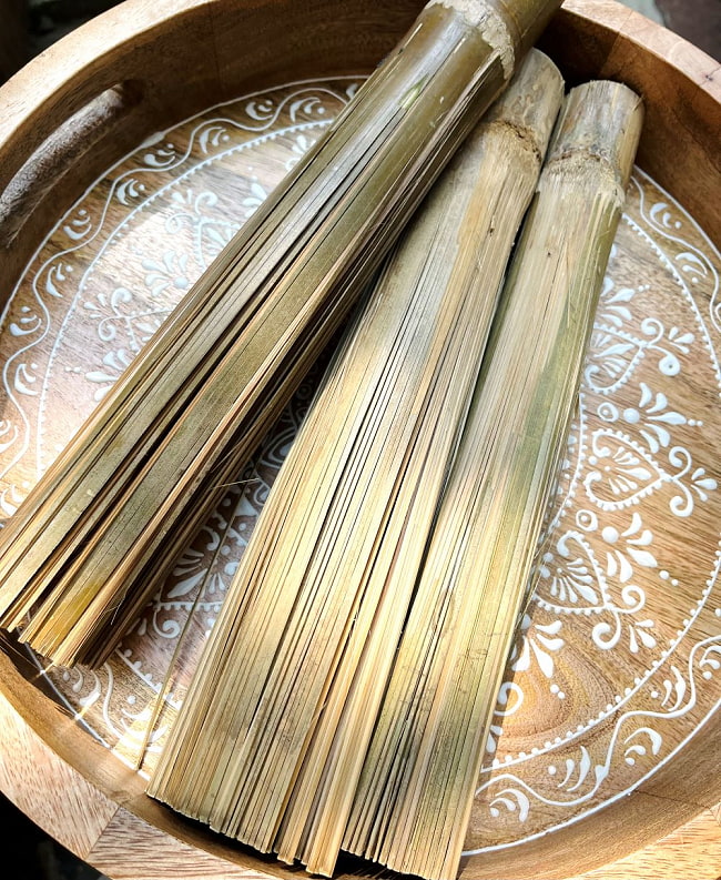タイの竹製鍋洗い　ささら 7 - 天然素材を用いて手作りされている為、写真のように個体差がございます。
