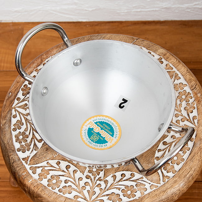 インドの食器＆鍋 アルミニウム カダイ 【直径19cm】 2 - 上からの写真です