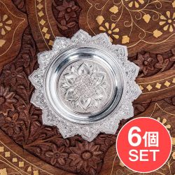 【6個セット】タイのお供え入れ 飾り皿 - 直径：約10.5cmの商品写真