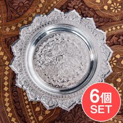 【6個セット】タイのお供え入れ 飾り皿 - 直径：約18.5cm の商品写真