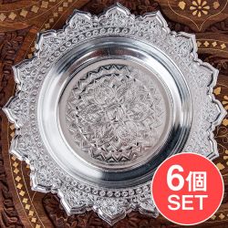 【6個セット】タイのお供え入れ 飾り皿 - 直径：約22cmの商品写真