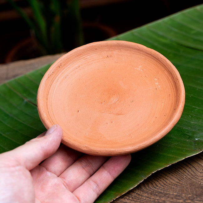 【3個セット】スリランカ伝統の素焼き小皿 テラコッタ製 直径：13cm程度  10 - とても良い雰囲気