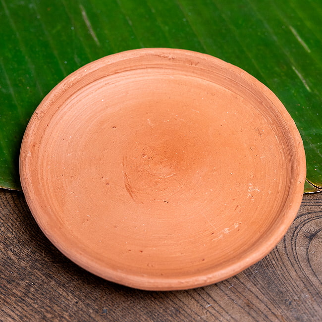 【3個セット】スリランカ伝統の素焼き小皿 テラコッタ製 直径：13cm程度  6 - 縁の拡大写真です