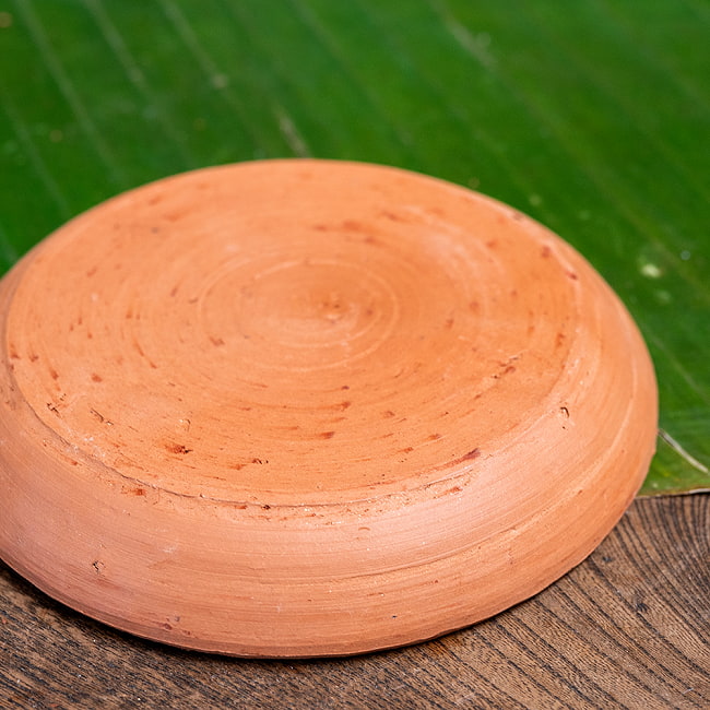 【3個セット】スリランカ伝統の素焼き小皿 テラコッタ製 直径：13cm程度  9 - 拡大写真です