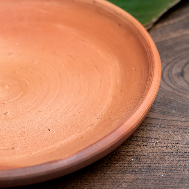 【3個セット】スリランカ伝統の素焼き小皿 テラコッタ製 直径：16cm程度 6 - 縁の拡大写真です