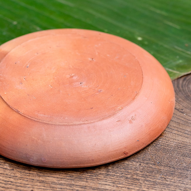 【3個セット】スリランカ伝統の素焼き小皿 テラコッタ製 直径：16cm程度 9 - 拡大写真です
