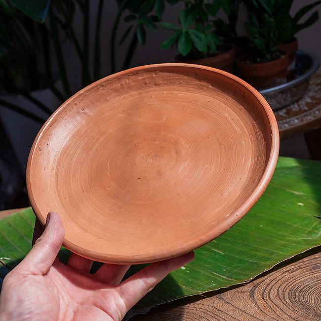 【3個セット】スリランカ伝統の素焼き中皿 テラコッタ製 直径：22.5cm程度 10 - とても良い雰囲気