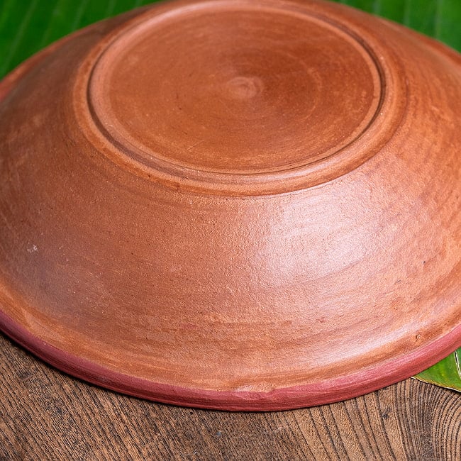 【3個セット】深皿 スリランカ伝統の素焼き食器 パスタプレート テラコッタ製 直径：24.5cm程度 8 - 