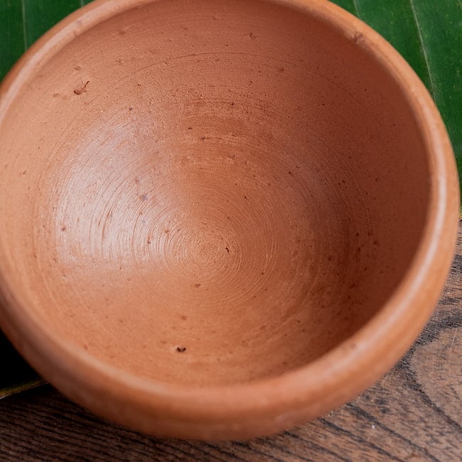 【3個セット】パリップボウル スリランカ伝統の素焼き食器 テラコッタ製  直径10.5cm程度 5 - 内側の写真です