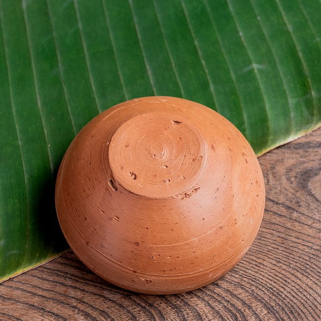 【3個セット】パリップボウル スリランカ伝統の素焼き食器 テラコッタ製  直径10.5cm程度 7 - 裏面です