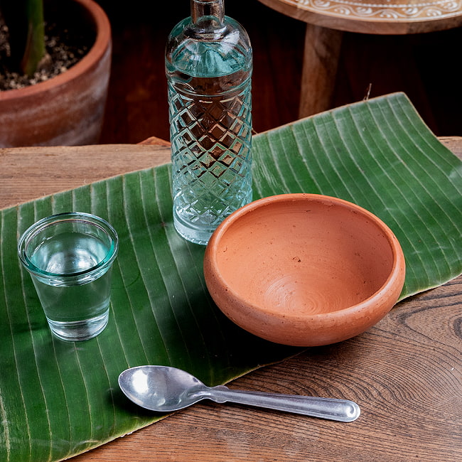【3個セット】サラダボウル スリランカ伝統の素焼き食器 テラコッタ製 直径15.5cm程度 3 - やさしい風合いで食卓を彩ります