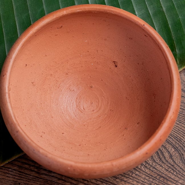 【3個セット】サラダボウル スリランカ伝統の素焼き食器 テラコッタ製 直径15.5cm程度 4 - 拡大写真です