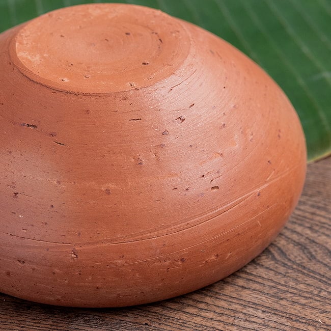 【3個セット】サラダボウル スリランカ伝統の素焼き食器 テラコッタ製 直径15.5cm程度 8 - 拡大写真です