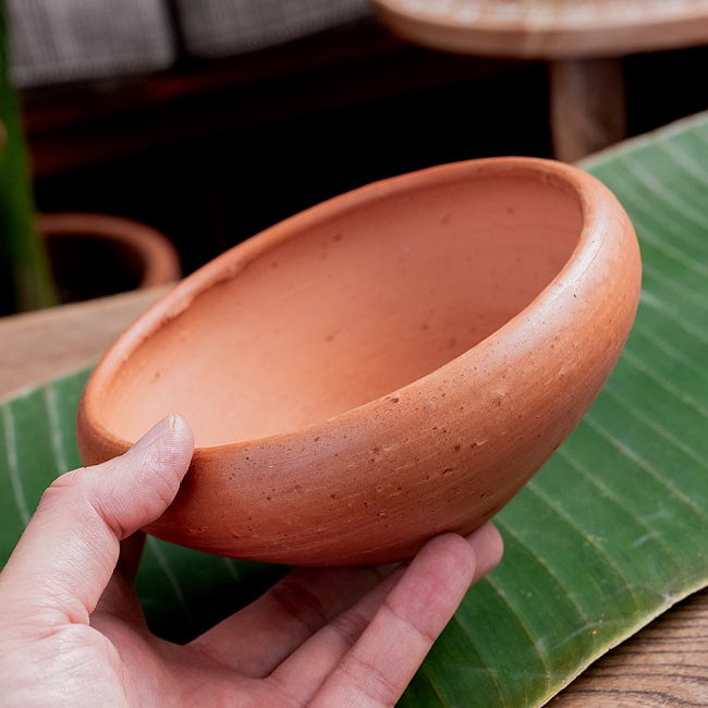【3個セット】サラダボウル スリランカ伝統の素焼き食器 テラコッタ製 直径15.5cm程度 9 - とても良い雰囲気