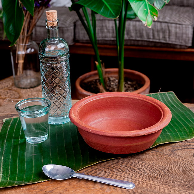 【3個セット】ワラン - スリランカ伝統の素焼き鍋 walang テラコッタ製 直径21cm程度 3 - やさしい風合いで食卓を彩ります
