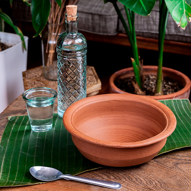 【3個セット】ワラン - スリランカ伝統の素焼き鍋 walang テラコッタ製 直径22cm程度 3 - やさしい風合いで食卓を彩ります