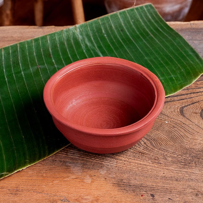 【3個セット】ワラン - スリランカ伝統の素焼き鍋 walang 蓋付き テラコッタ製 直径17.5cm程度 9 - お鍋の方の写真です