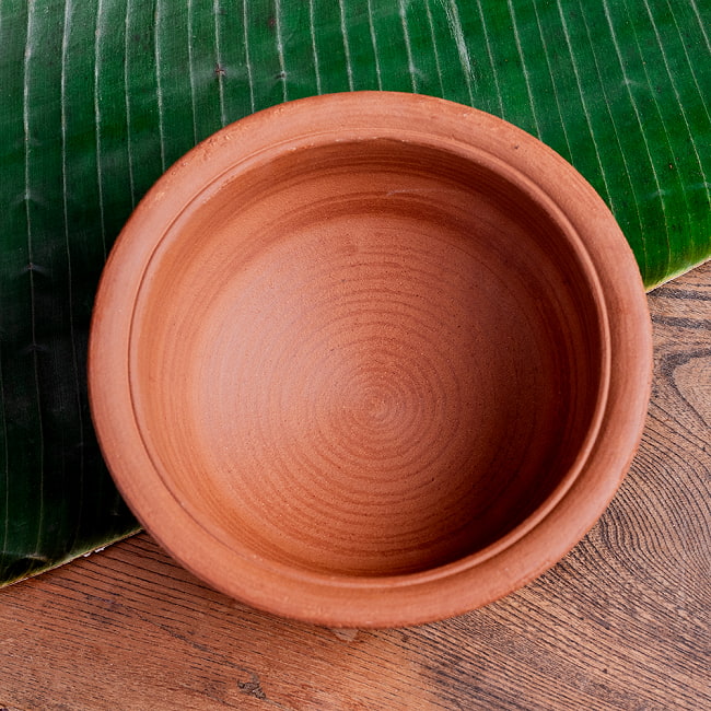 【3個セット】ワラン - スリランカ伝統の素焼き鍋 walang 蓋付き テラコッタ製 直径23.5cm程度 10 - 上からの写真です