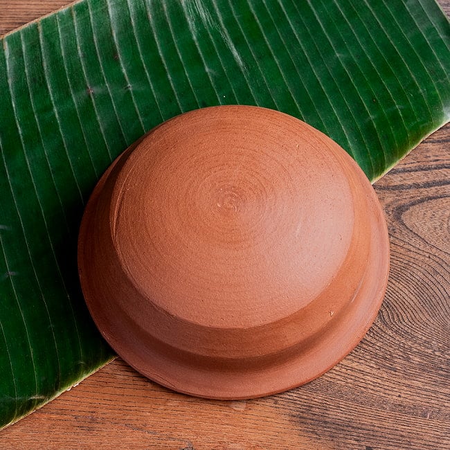 【3個セット】ワラン - スリランカ伝統の素焼き鍋 walang 蓋付き テラコッタ製 直径23.5cm程度 14 - 裏面の写真です