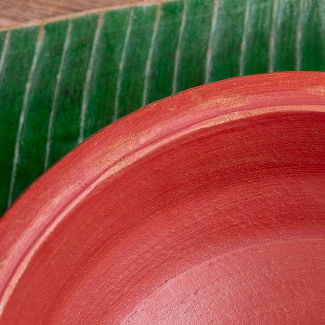 【3個セット】ワラン - スリランカ伝統の素焼き鍋 walang 蓋付き テラコッタ製 直径25cm程度 12 - 縁の写真です