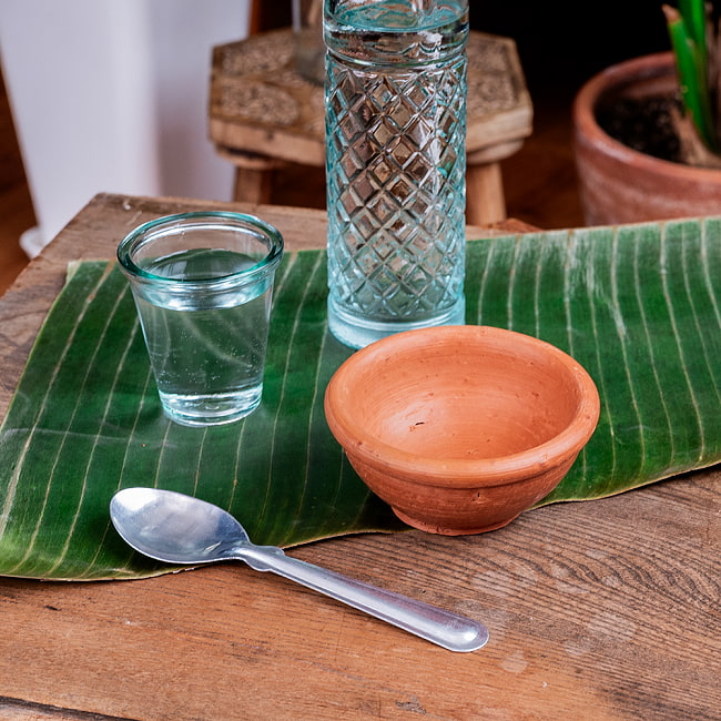 【3個セット】ミニボウル スリランカ伝統の素焼き食器 テラコッタ製 直径11.5cm程度 3 - やさしい風合いで食卓を彩ります