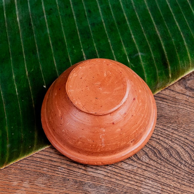 【3個セット】ミニボウル スリランカ伝統の素焼き食器 テラコッタ製 直径11.5cm程度 9 - 裏面の写真です