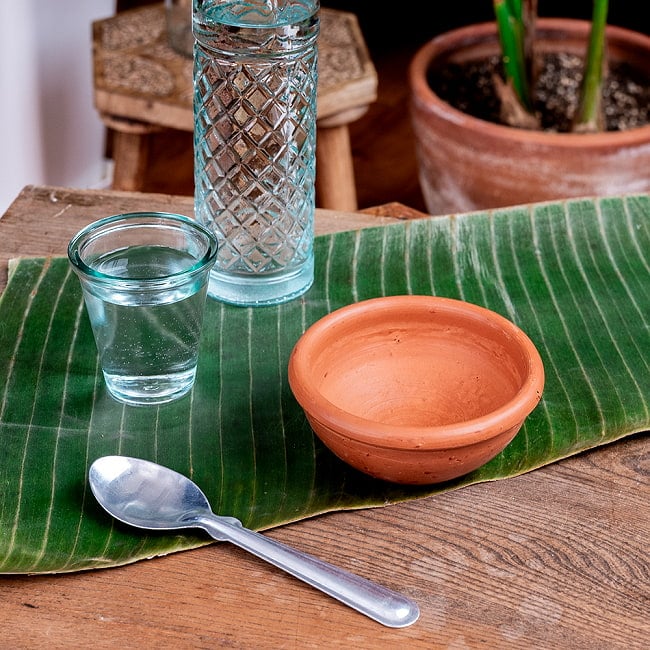【3個セット】ミドルボウル スリランカ伝統の素焼き食器 テラコッタ製 直径12cm程度 3 - やさしい風合いで食卓を彩ります
