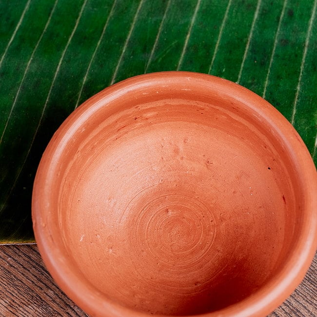 【3個セット】ミドルボウル スリランカ伝統の素焼き食器 テラコッタ製 直径12cm程度 5 - 拡大写真です