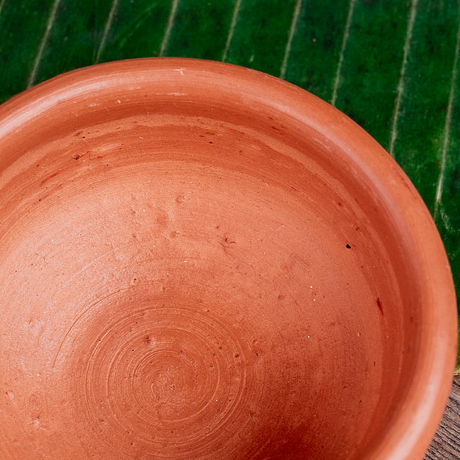 【3個セット】ミドルボウル スリランカ伝統の素焼き食器 テラコッタ製 直径12cm程度 6 - 別の角度から