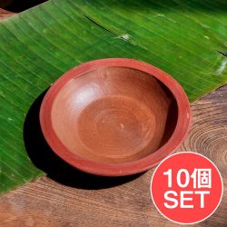 【10個セット】薄深皿 スリランカ伝統の素焼き食器 スーププレート テラコッタ製 直径：20.5cm程度の商品写真