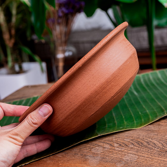 【10個セット】ワラン - スリランカ伝統の素焼き鍋 walang テラコッタ製 直径22cm程度 7 - 横からの写真です