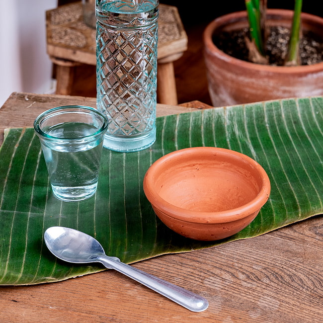 【10個セット】ミドルボウル スリランカ伝統の素焼き食器 テラコッタ製 直径12cm程度 3 - やさしい風合いで食卓を彩ります