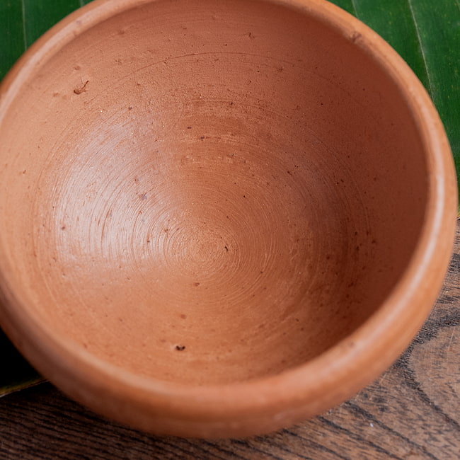 パリップボウル スリランカ伝統の素焼き食器 テラコッタ製  直径10.5cm程度 5 - 別の角度から