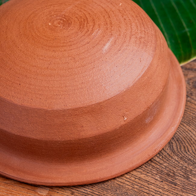 ワラン - スリランカ伝統の素焼き鍋 walang テラコッタ製 直径22cm程度 9 - 拡大写真です
