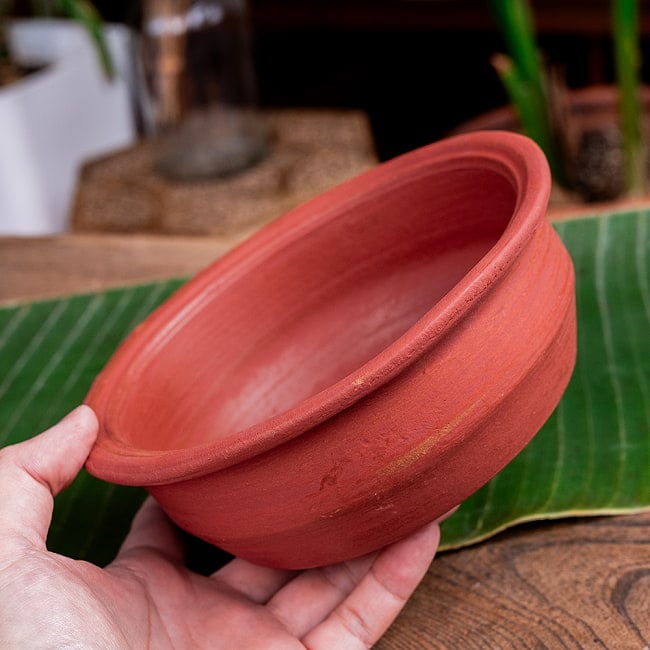 ワラン - スリランカ伝統の素焼き鍋 walang 蓋付き テラコッタ製 直径17.5cm程度 16 - とても良い雰囲気