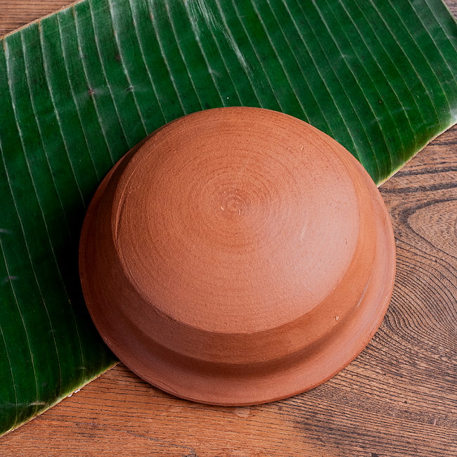 ワラン - スリランカ伝統の素焼き鍋 walang 蓋付き テラコッタ製 直径23.5cm程度 14 - 裏面の写真です