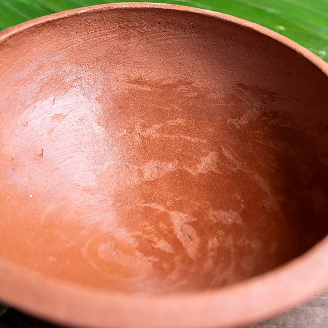 ワラン - スリランカ伝統の素焼き鍋 取っ手付き walang テラコッタ製 直径：20.5cm程度 5 - とても良い雰囲気